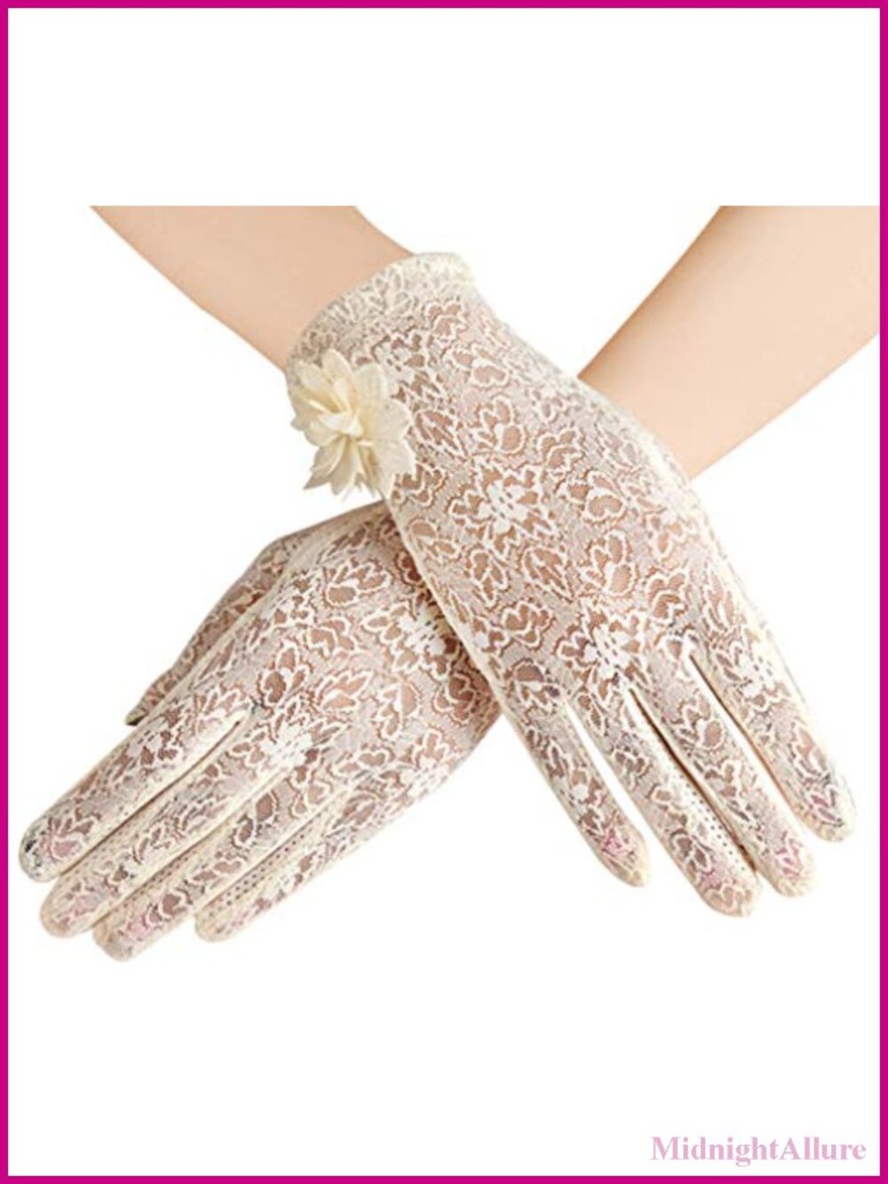 Nylon Spandex Lace Touchscreen UV Protection Driving Gloves Anti-Skid